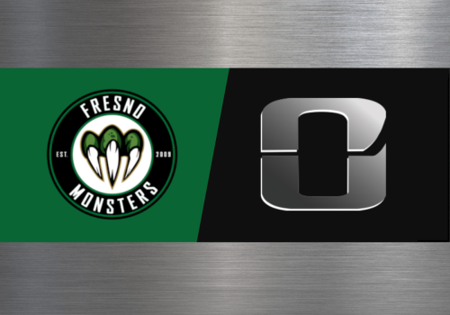 A split image showing the Freshend Monsters badge on the left and a glossy folder/document icon on the right.