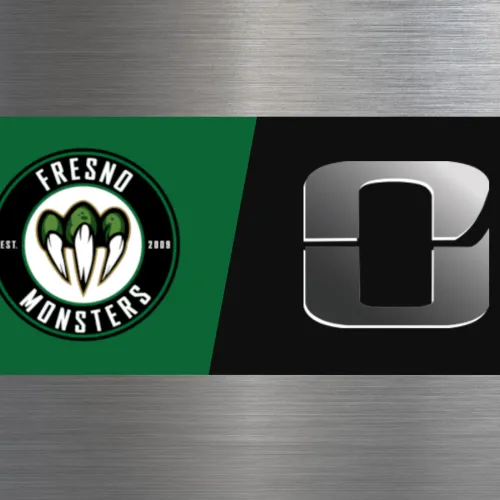 A split image showing the Freshend Monsters badge on the left and a glossy folder/document icon on the right.