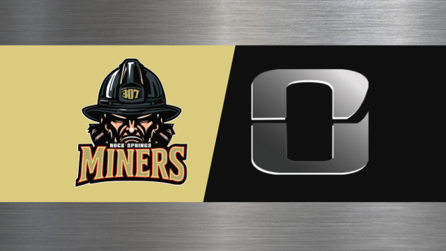 A split graphic showing the &ldquo;Rock Springs Miners&rdquo; helmet mascot logo on the left and a dark stylized emblem on the right.